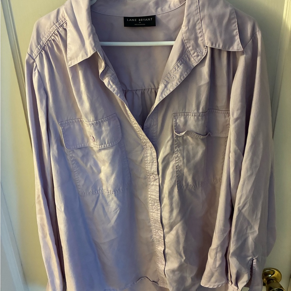 Lane Bryant Light Purple Button Down Shirt